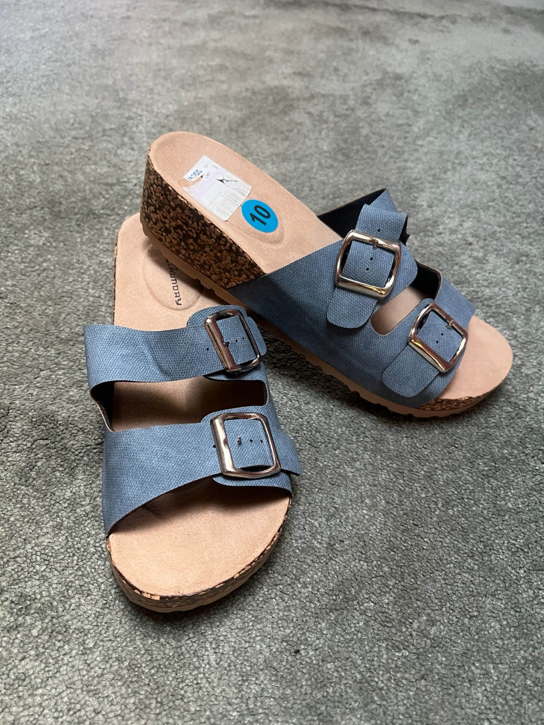 CL by Laundry Blue Double Strap Slides Size 10 - photo 2