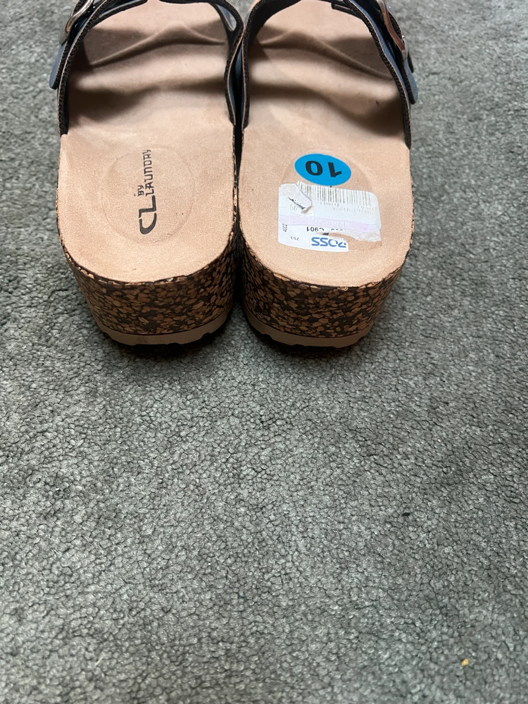 CL by Laundry Blue Double Strap Slides Size 10 - photo 5