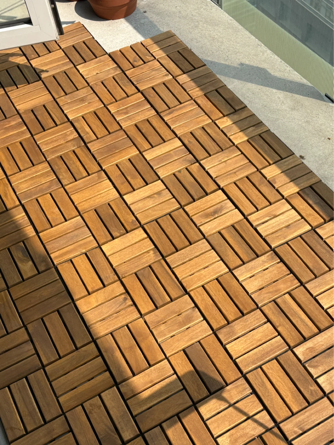 IKEA RUNNEN Acacia Decking Tiles–27pcs (Like New)