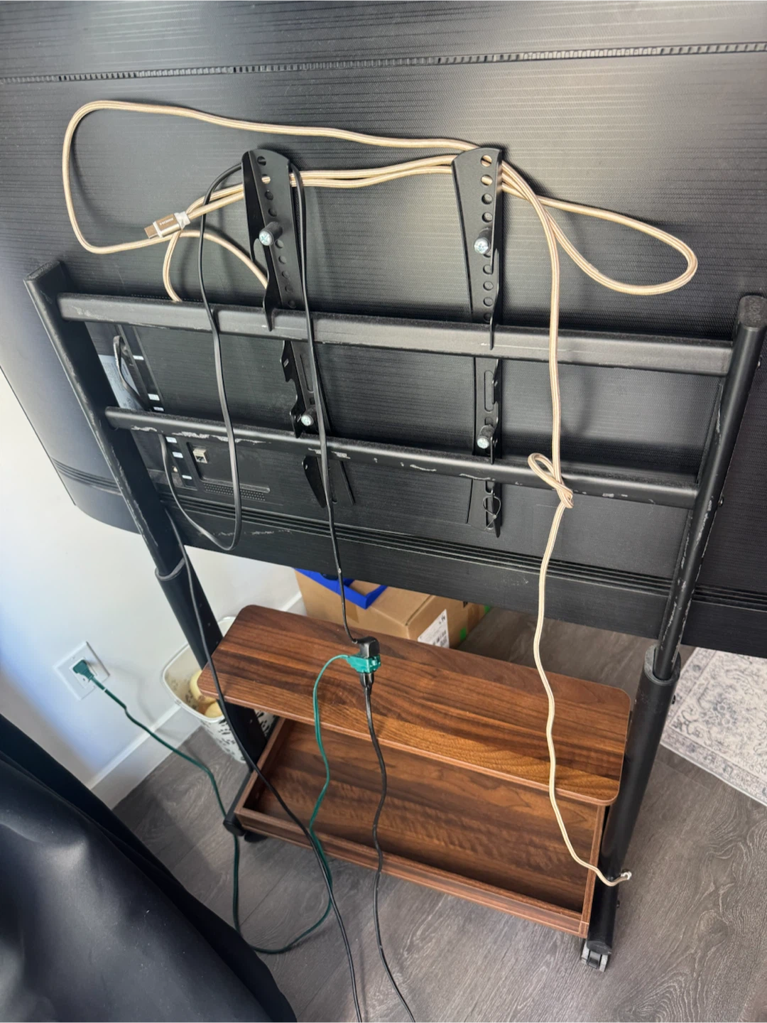 Rolling TV Stand with Shelves - photo 2