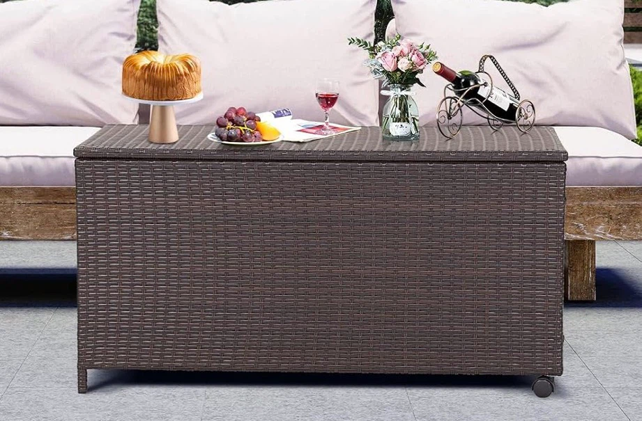 Outdoor Wicker Storage Box Deck Box