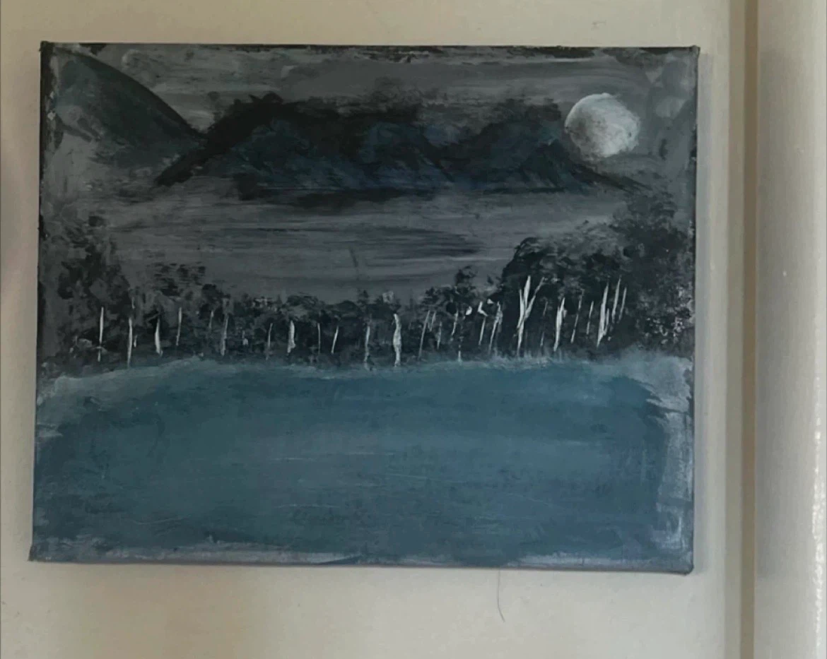 Original Painting - Moonlit Landscape