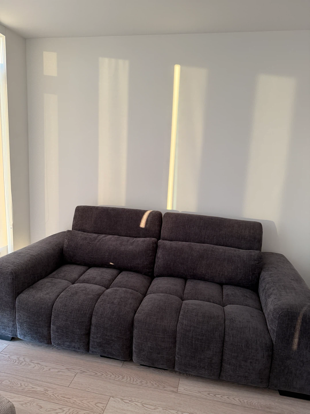 Luxury Dark Grey Tufted Sofa