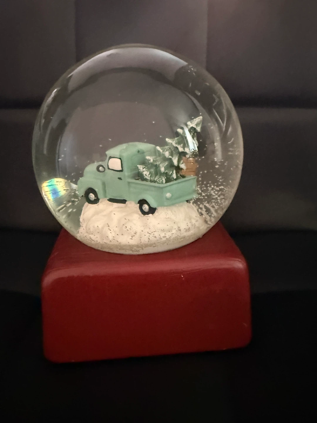 Christmas Snow Globe with Truck and Tree - photo 4