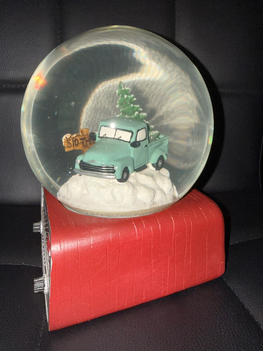 Christmas Snow Globe with Truck and Tree - photo 2