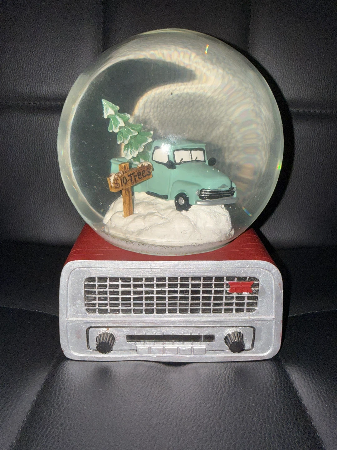 Christmas Snow Globe with Truck and Tree