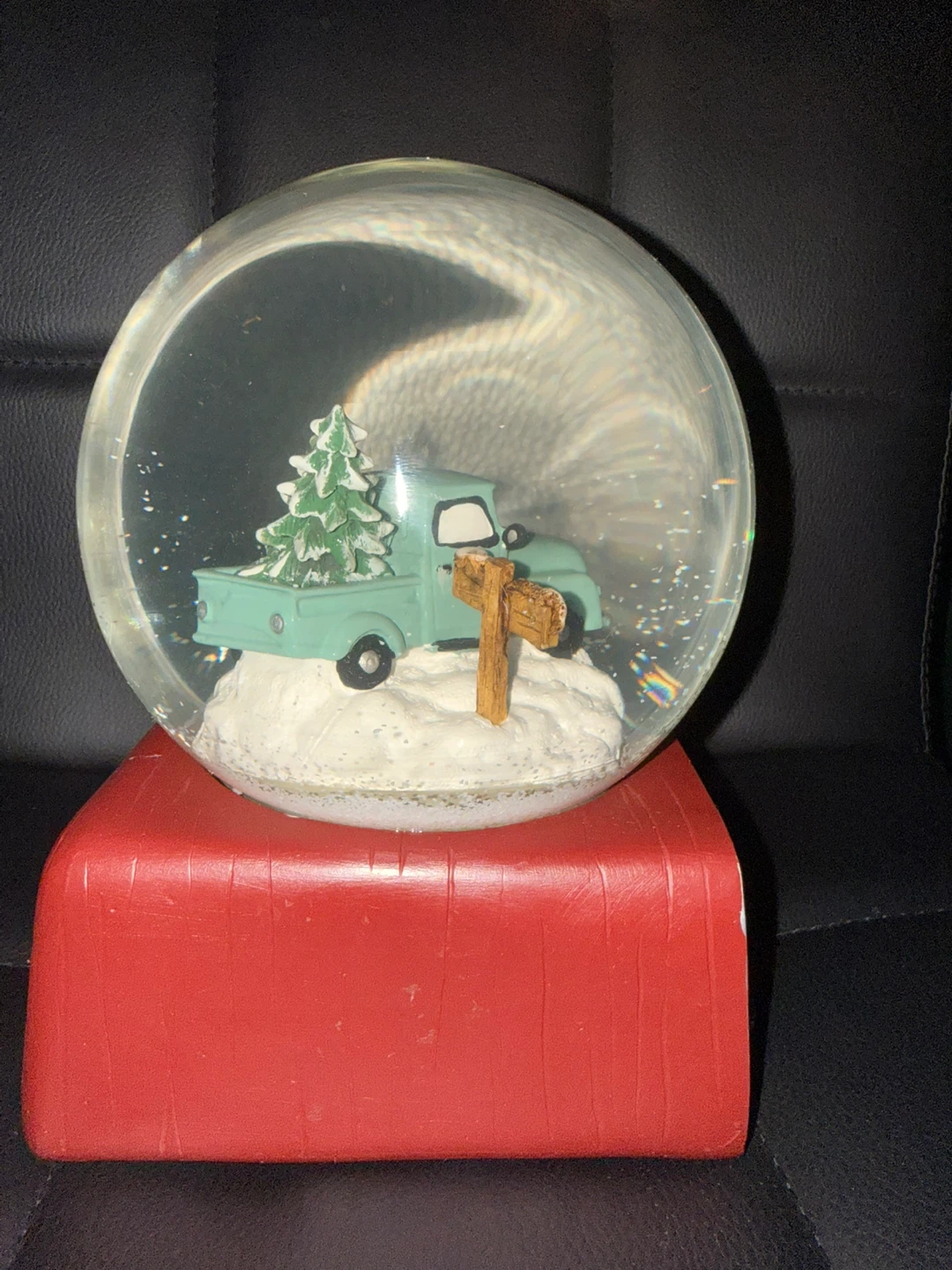 Christmas Snow Globe with Truck and Tree - photo 3