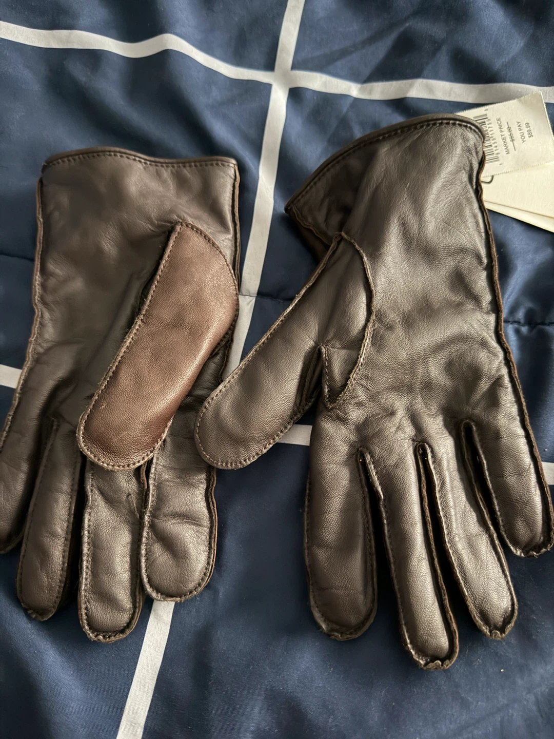 UGG Brown Leather Gloves - M Size - photo 2