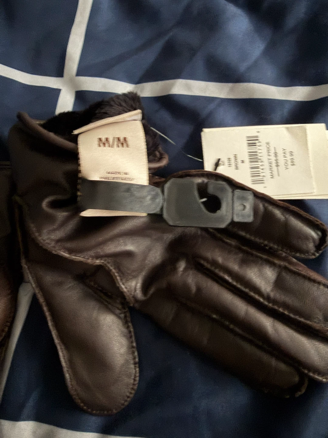 UGG Brown Leather Gloves - M Size - photo 3