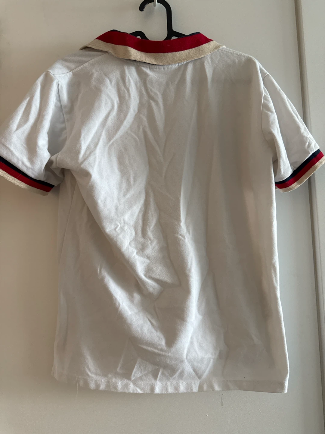 Lacoste White Polo Shirt with Striped Collar and Cuffs - photo 2