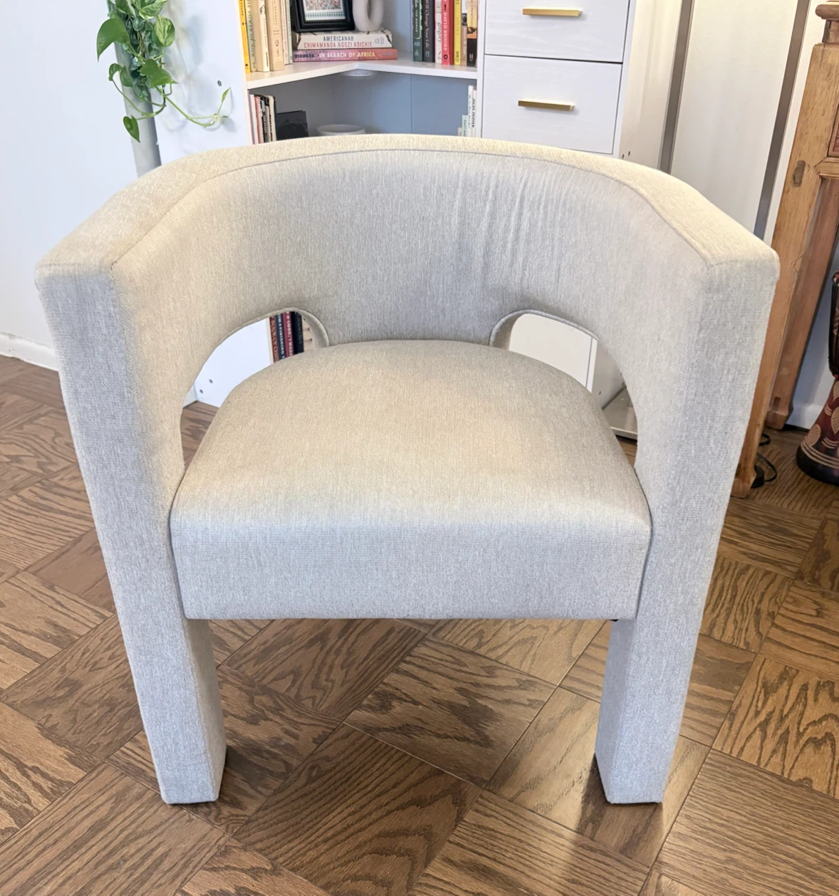Natural  Upholstered Accent Modern Structural Armchair