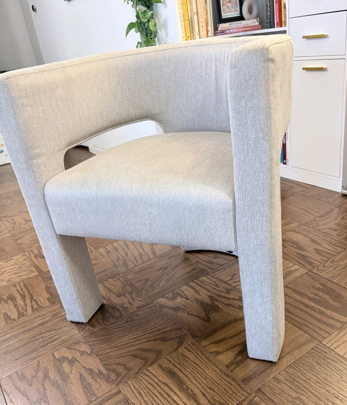 Natural  Upholstered Accent Modern Structural Armchair - photo 2
