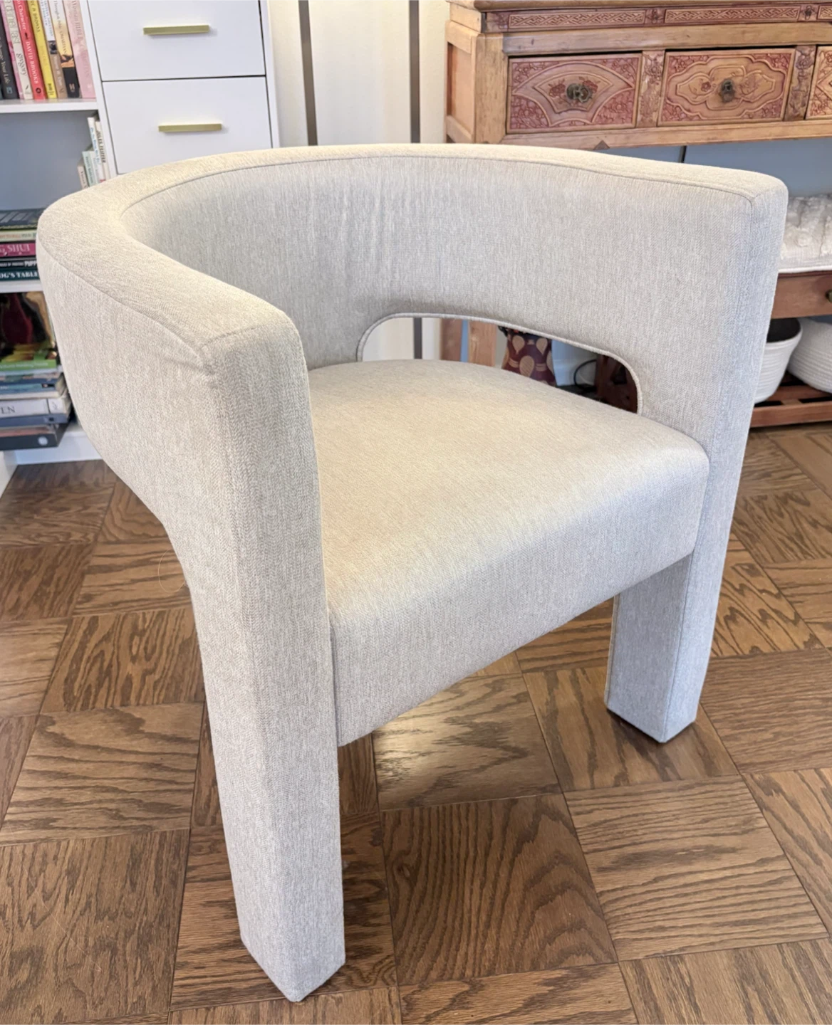 Natural  Upholstered Accent Modern Structural Armchair - photo 3