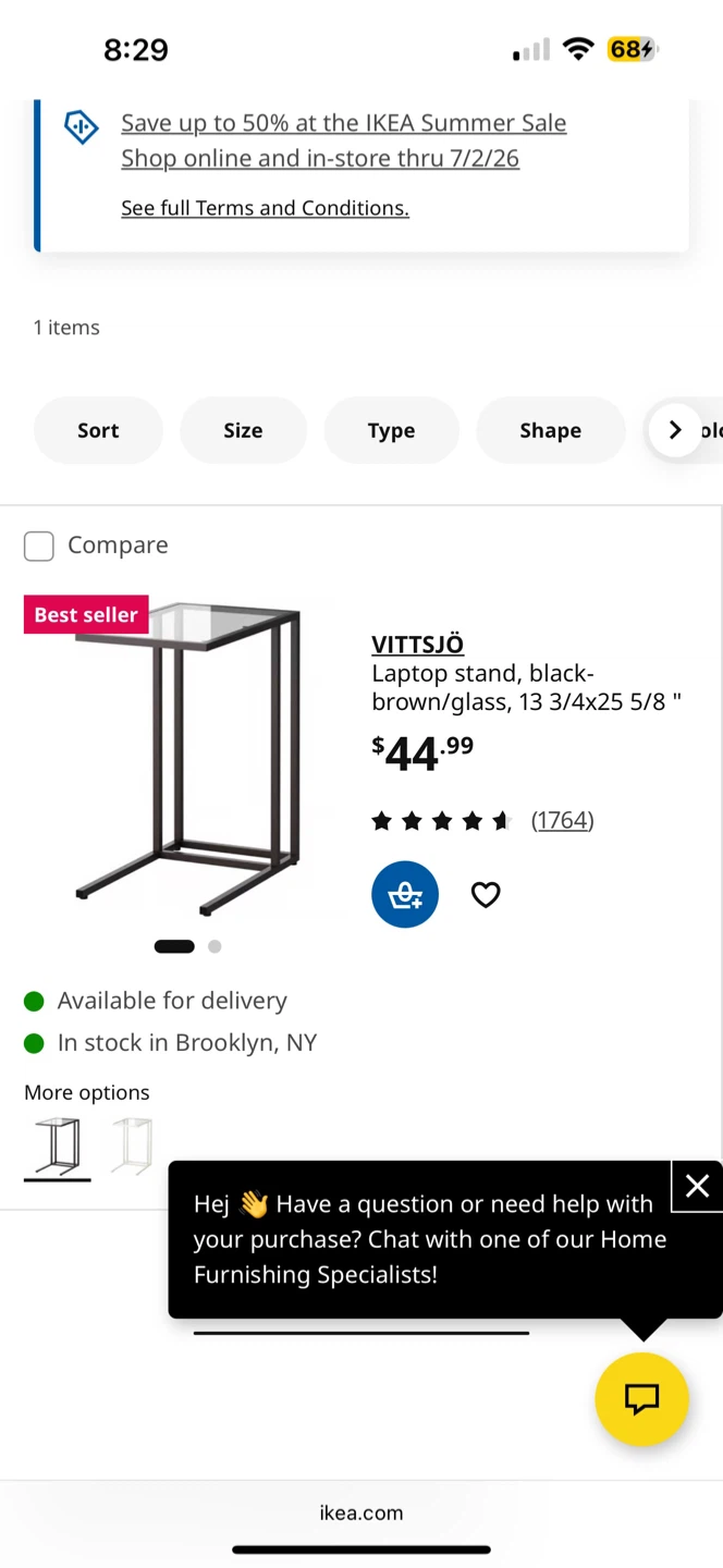 IKEA VITTSJÖ Laptop Stand - Black-brown/Glass - photo 2