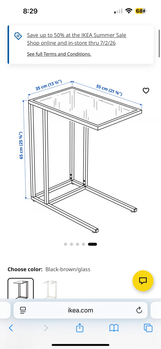 IKEA VITTSJÖ Laptop Stand - Black-brown/Glass - photo 3