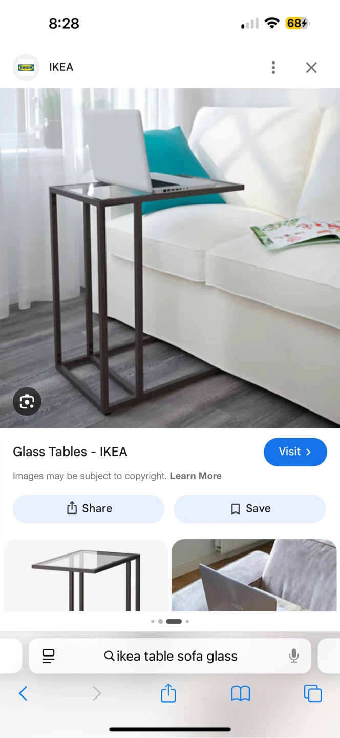 IKEA VITTSJÖ Laptop Stand - Black-brown/Glass