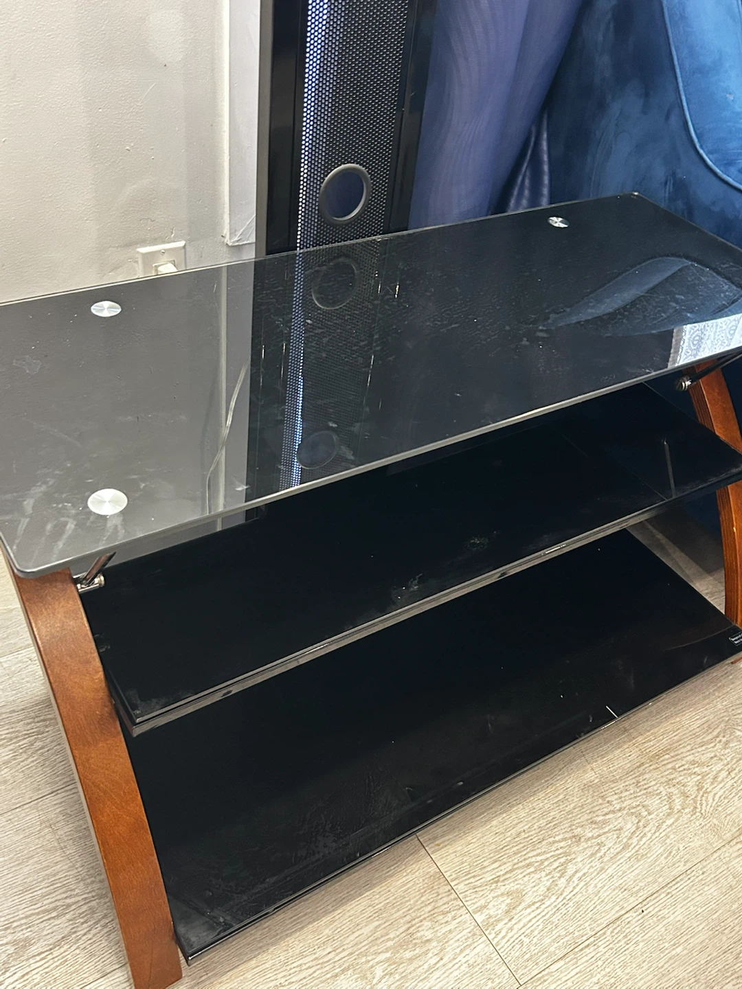 Black Glass TV Stand