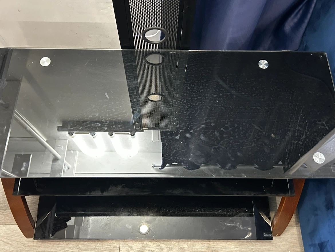 Black Glass TV Stand - photo 2