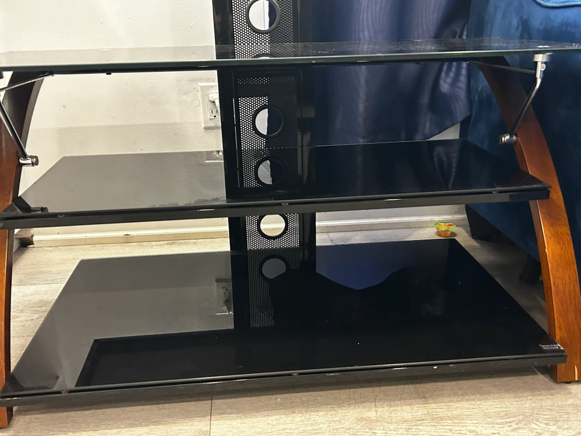 Black Glass TV Stand - photo 3