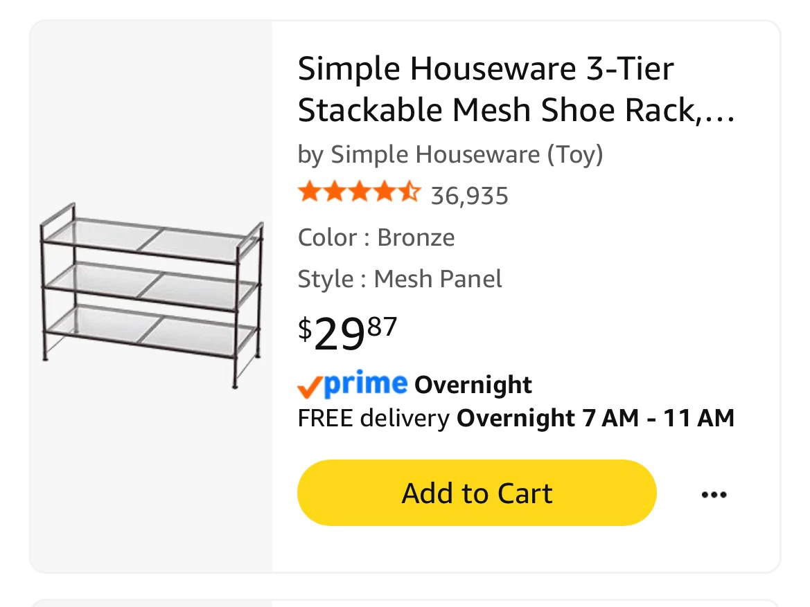 Brown 3-Tier Shoe/Storage Rack - photo 2