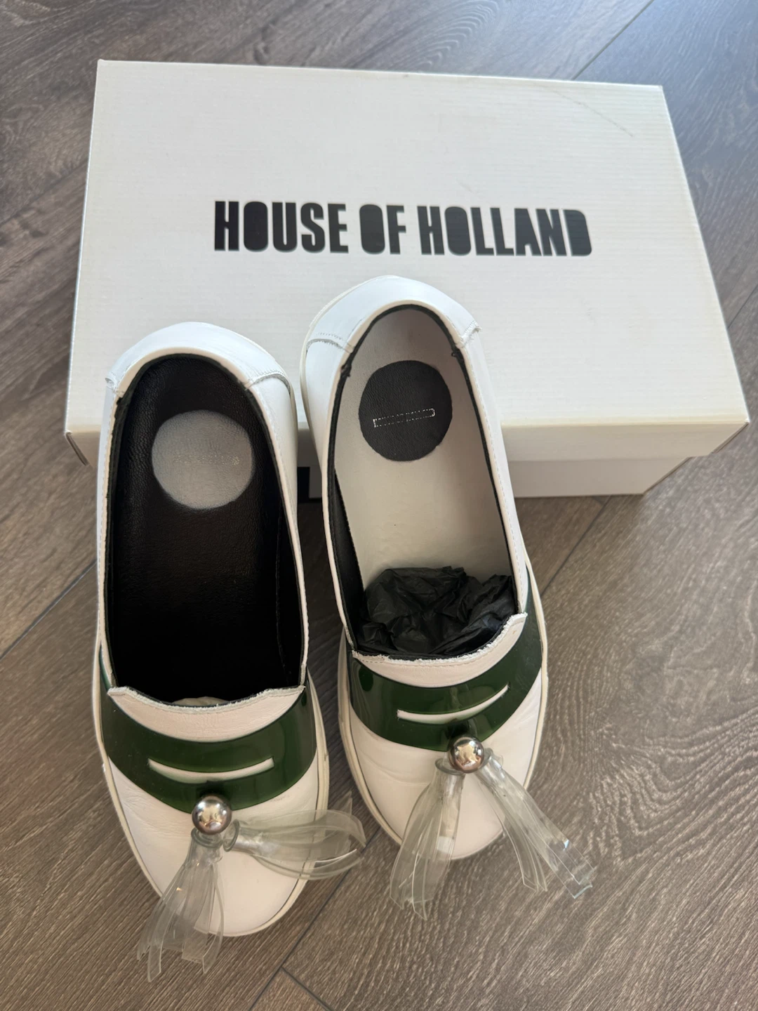 House of Holland White Leather Loafers Size 37