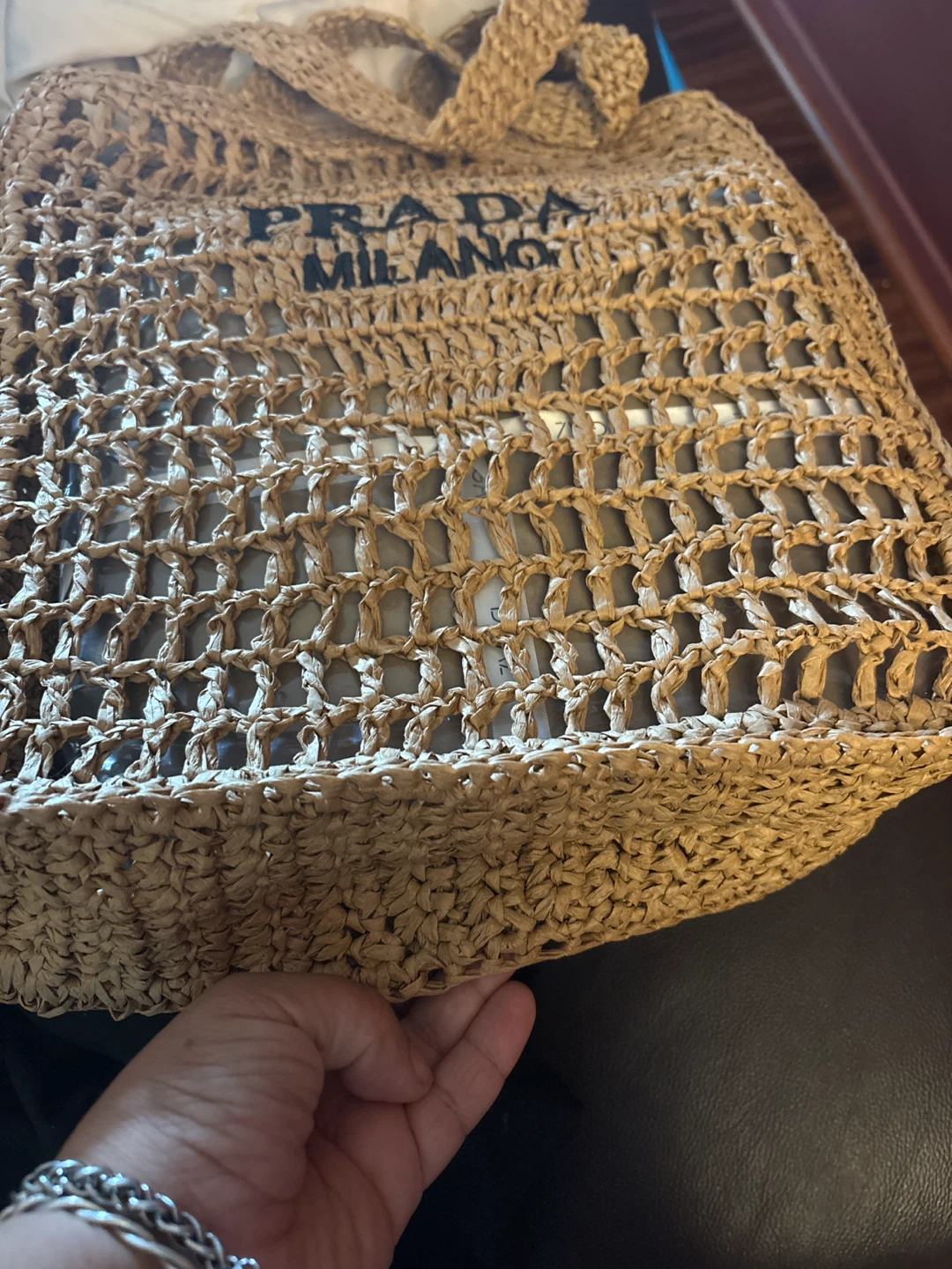 PRADA MILANO Woven Straw Tote Bag NEW - photo 4