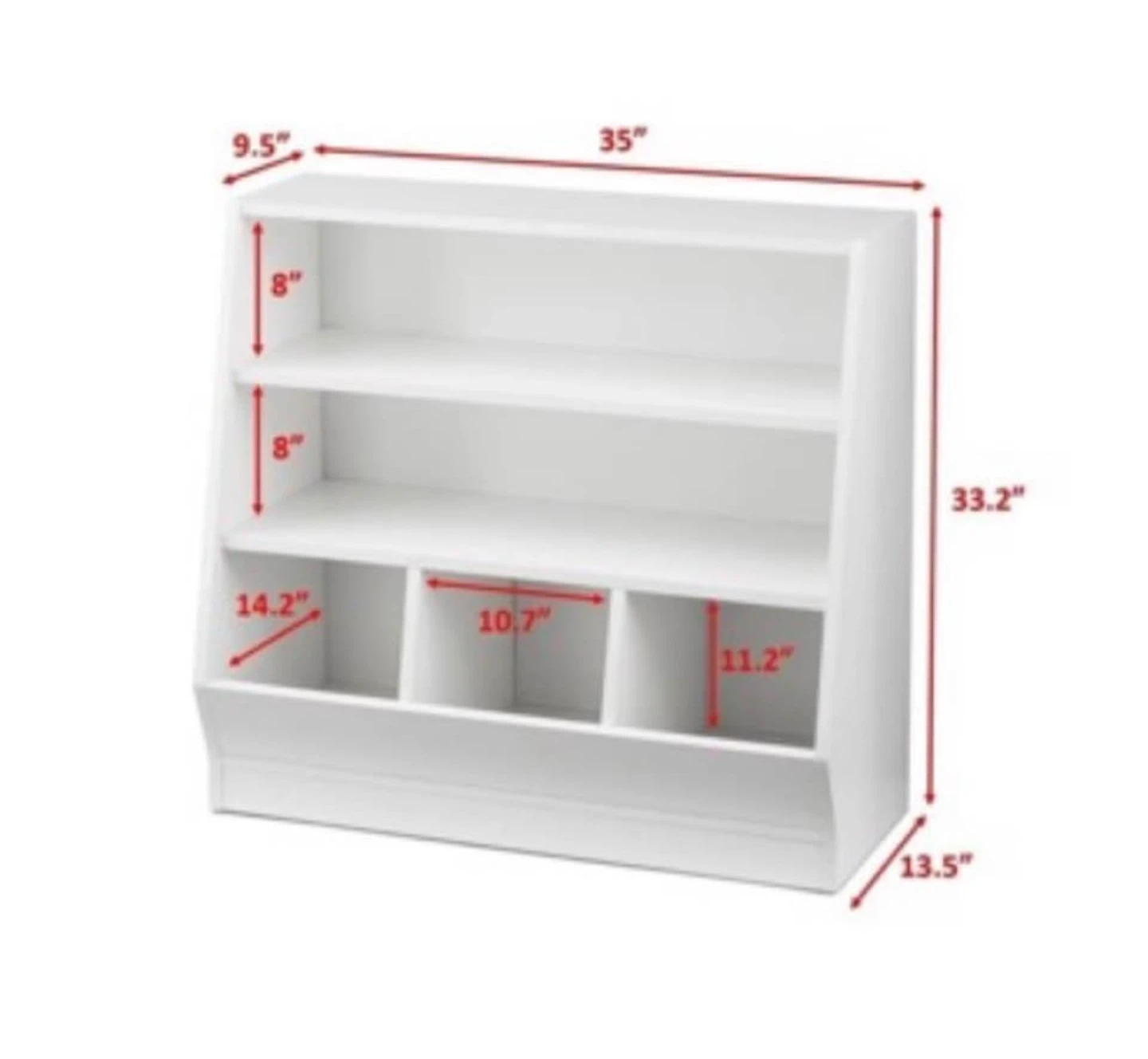 White Toy Organizer Bookshelf - photo 2