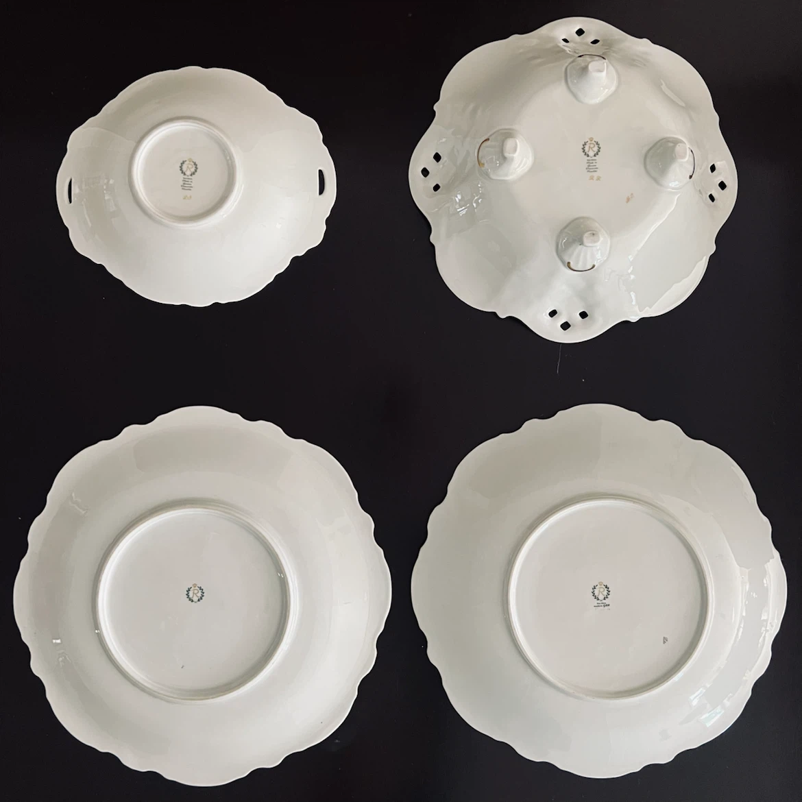 Reichenbach Porcelain Serving Platter and Bowl with Gold Trim - photo 2