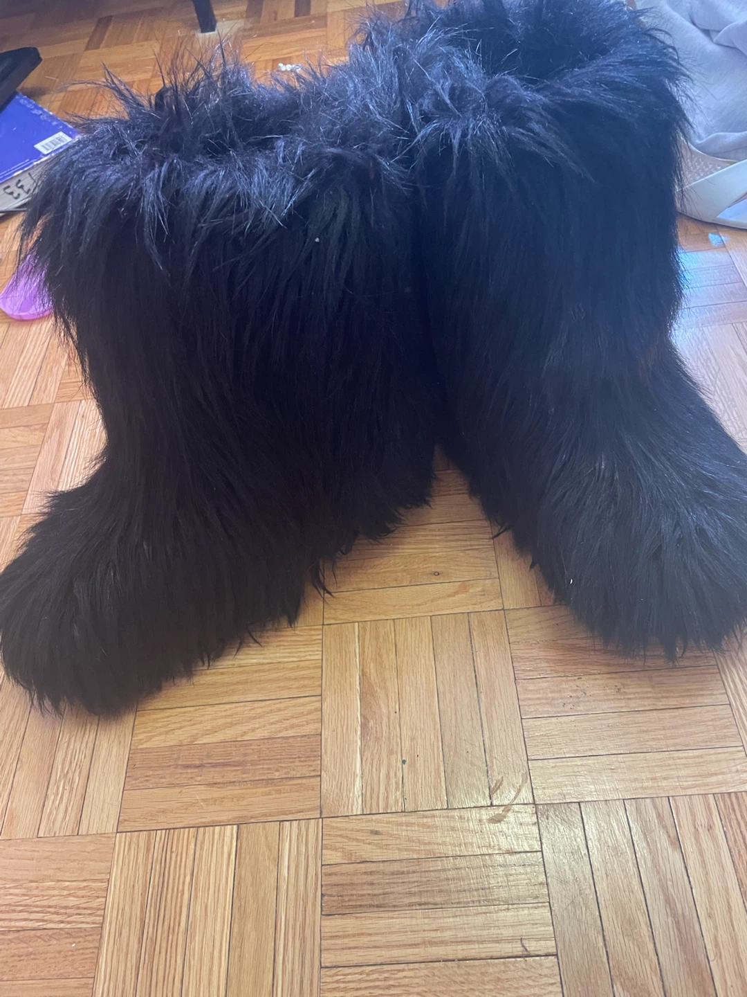 Black Furry Boots