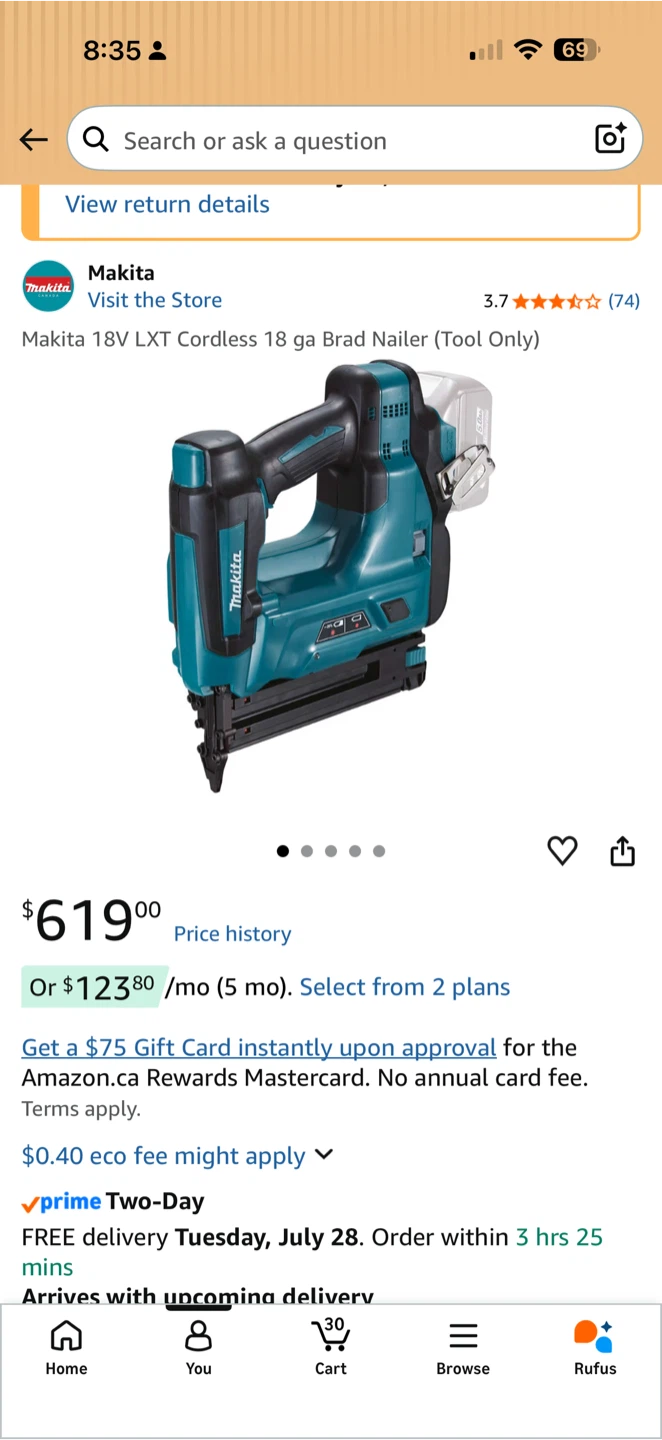 Makita DBN500 18V Cordless 18GA Brad Nailer - photo 5