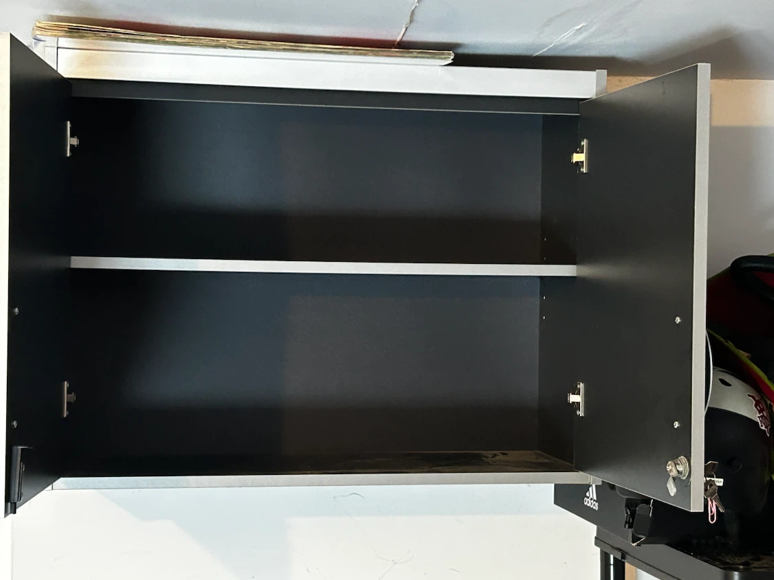 Black and Silver Two-Door Wall Cabinet - photo 2