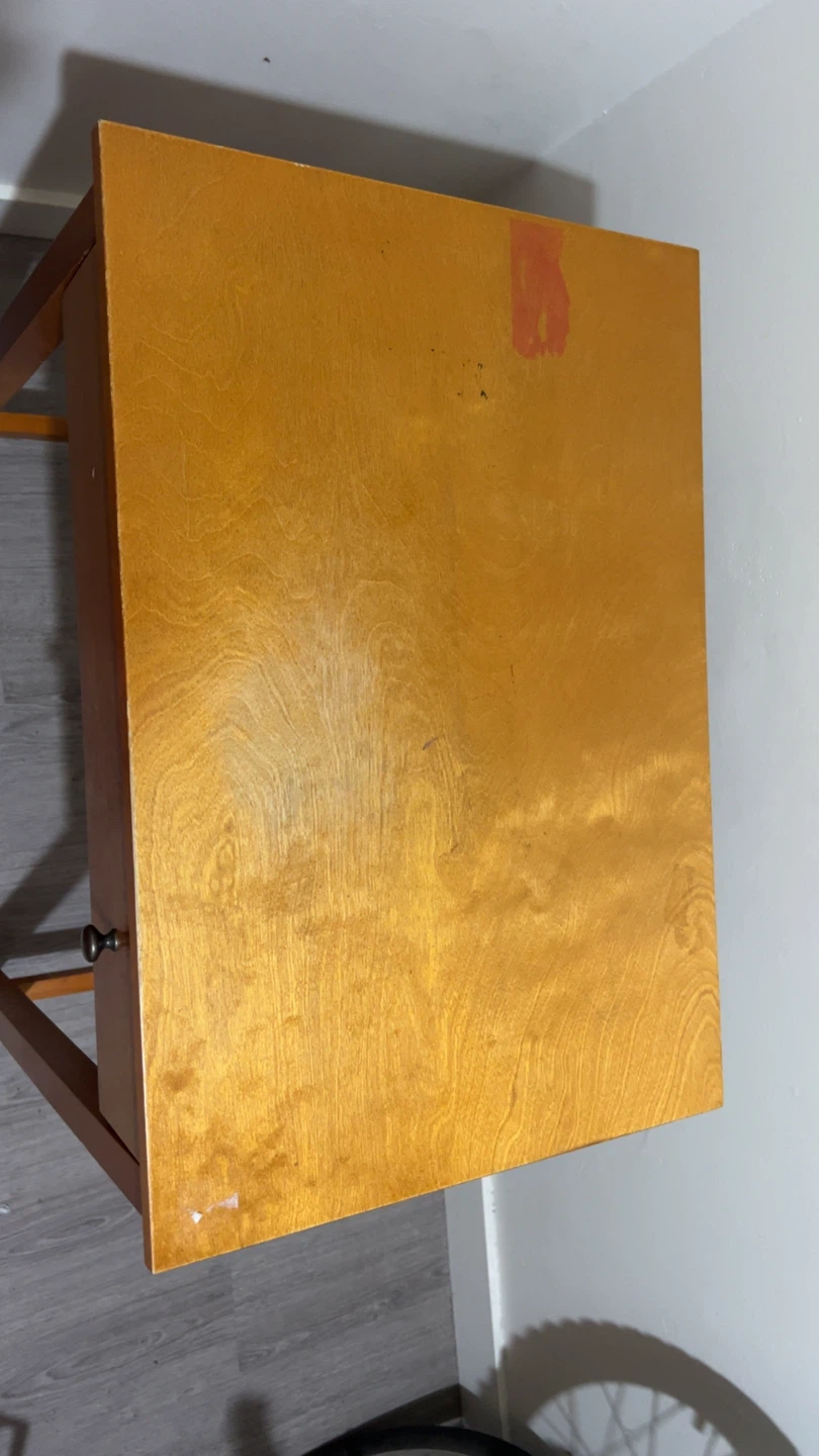 Wooden writing desk with drawer - photo 3