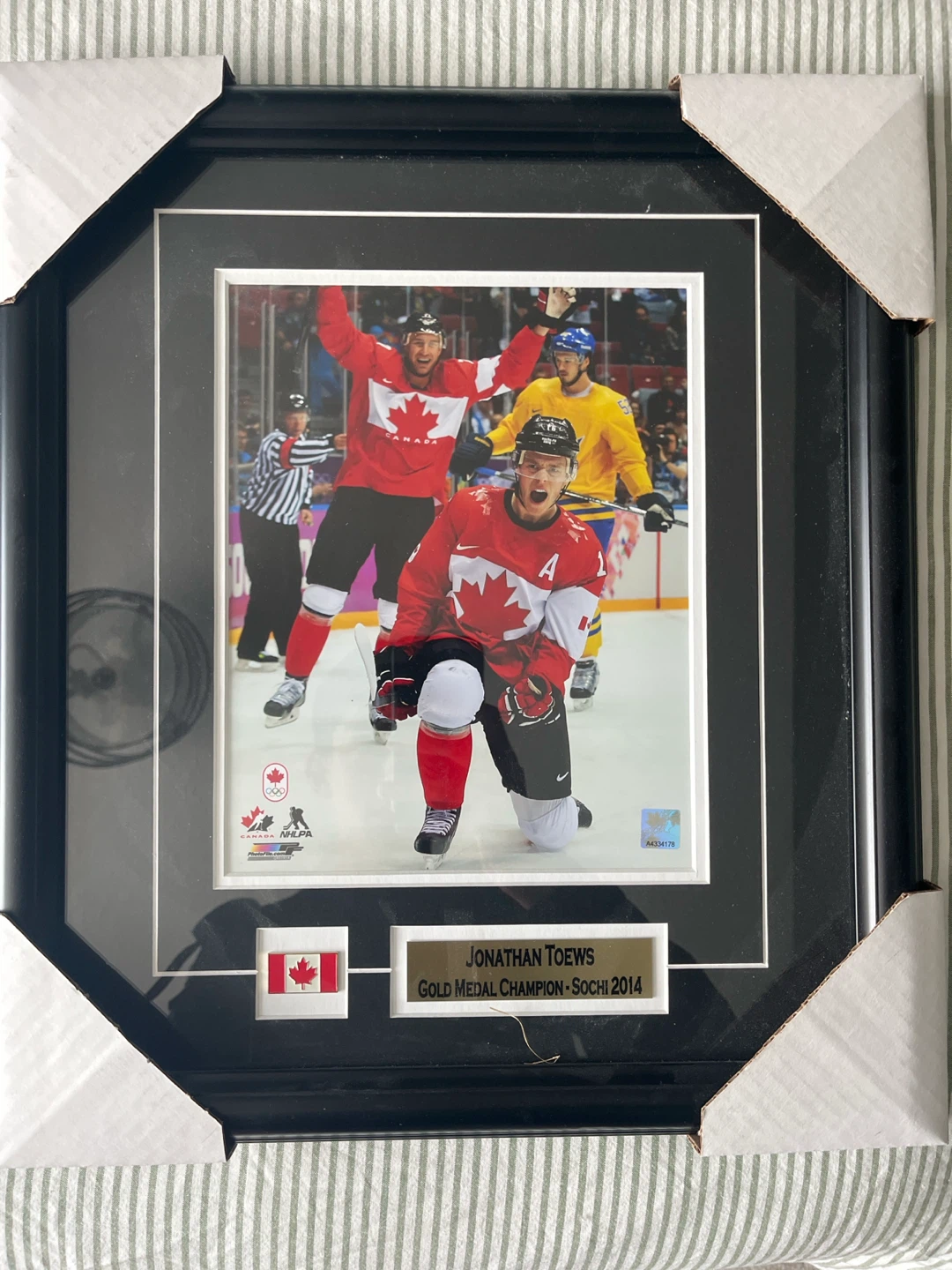 Jonathan Toews Gold Medal Champion 2014 Sochi Framed Photo