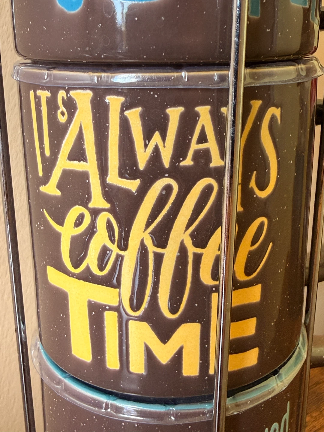 NEW Set of 4 Stackable Coffee Mugs with Stand - photo 3