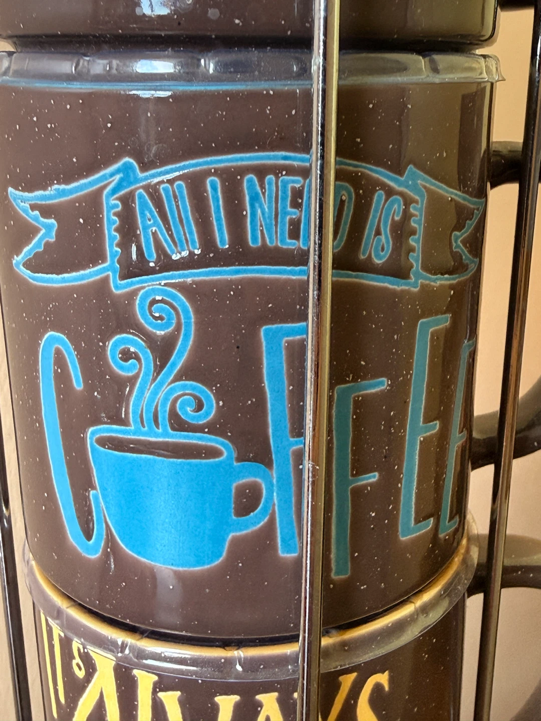NEW Set of 4 Stackable Coffee Mugs with Stand - photo 4