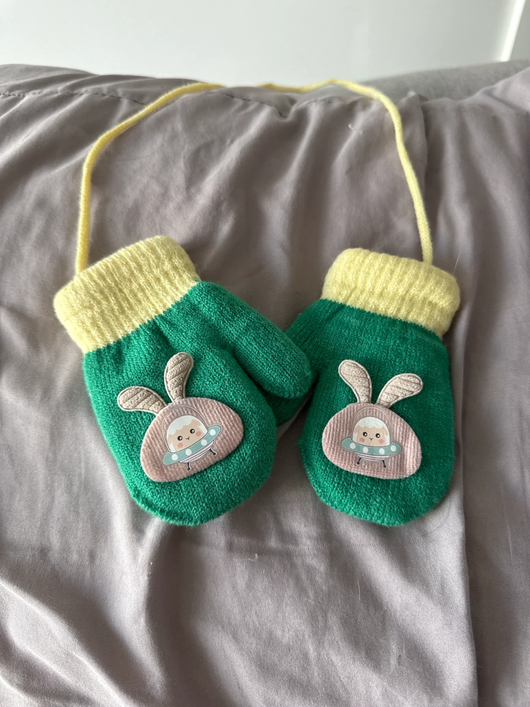 Baby Toddler Cute Woven Mittens with String