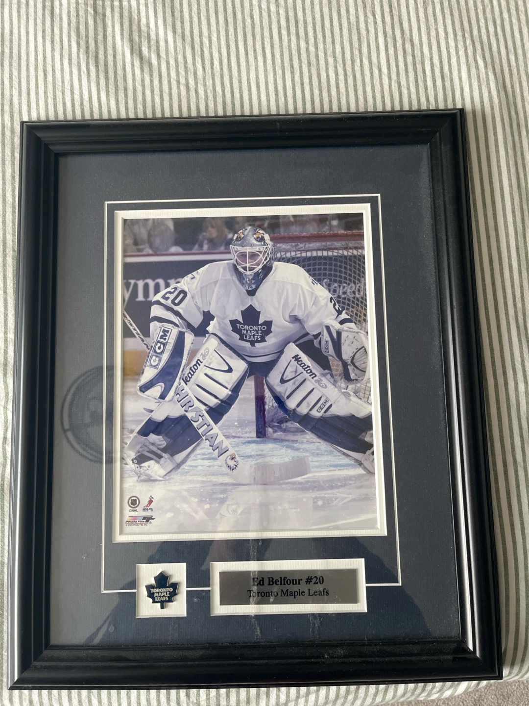 Framed Ed Belfour #20 Toronto Maple Leafs Photo