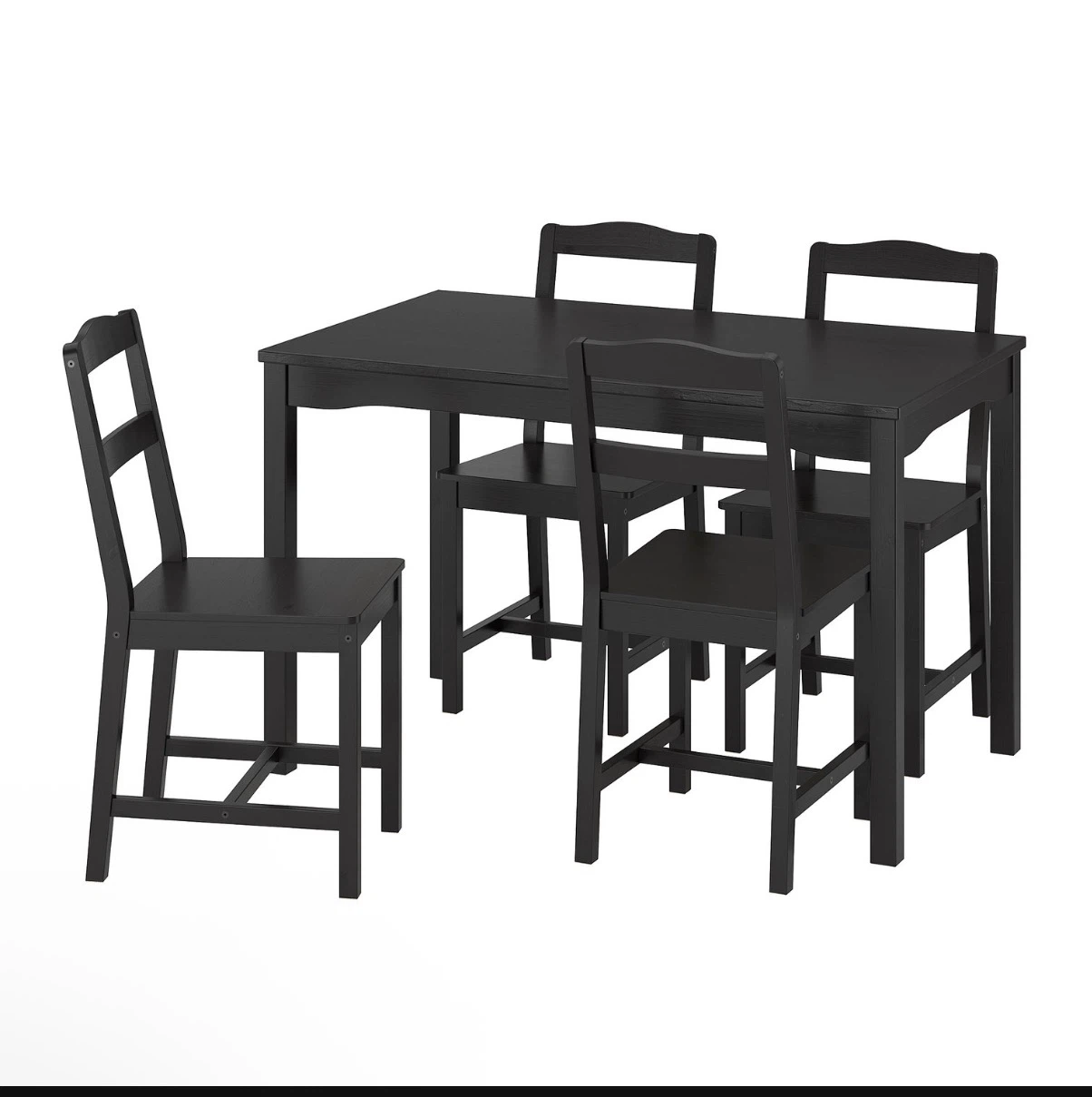 Black Dining Table Set with 4 Chairs