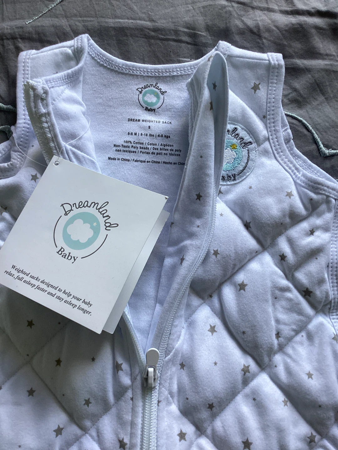 Dreamland Baby Weighted Sleep Sack - Grey Star - photo 4