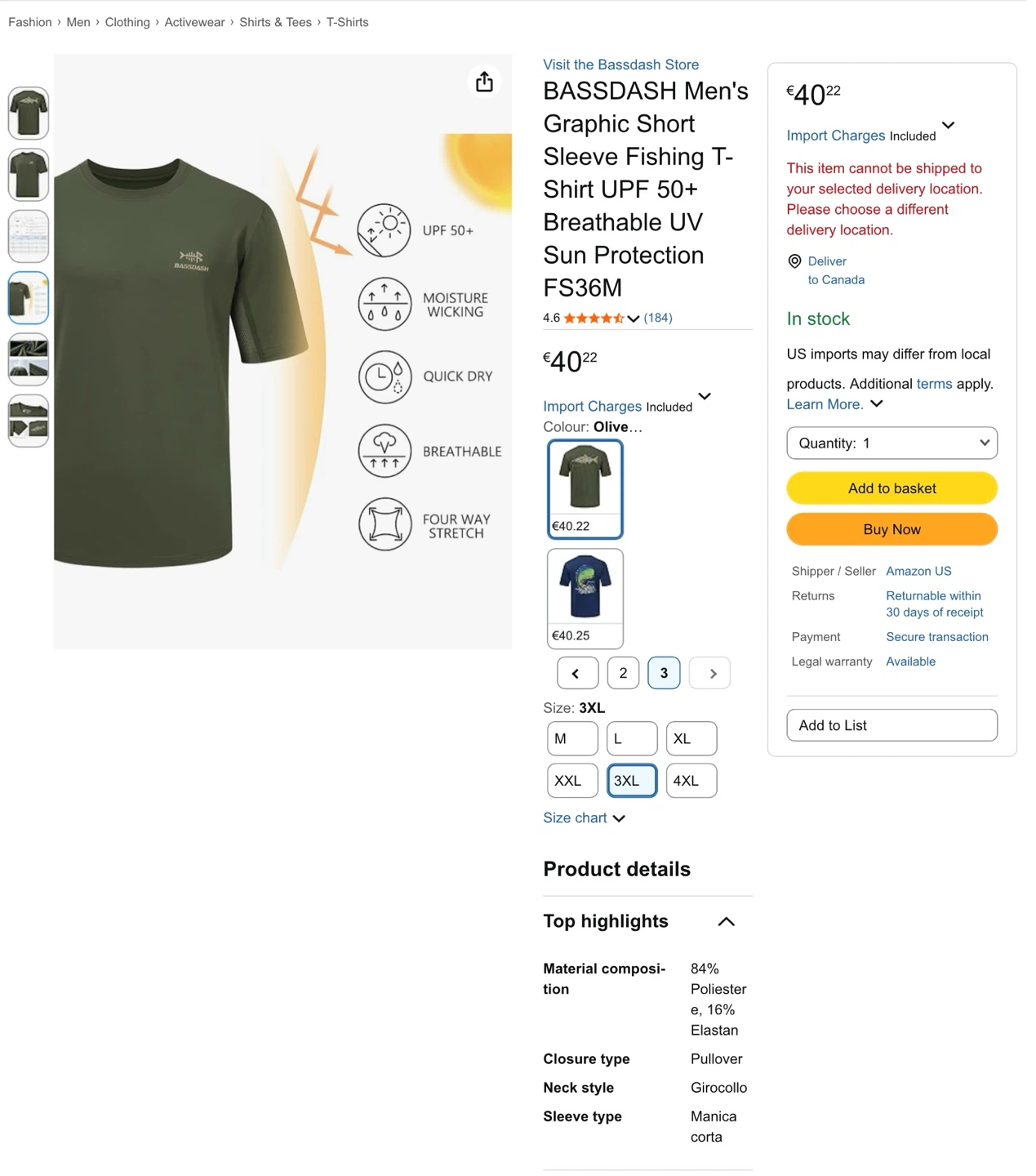 New BassDash Men's Graphic Fishing T-Shirt - 3XL - photo 3