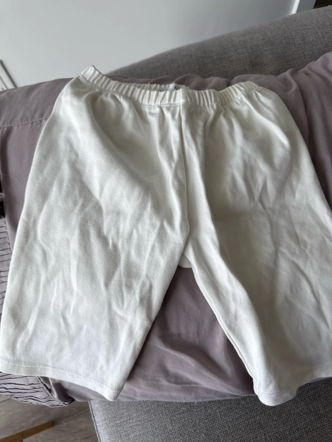 Kids White Cotton Shorts