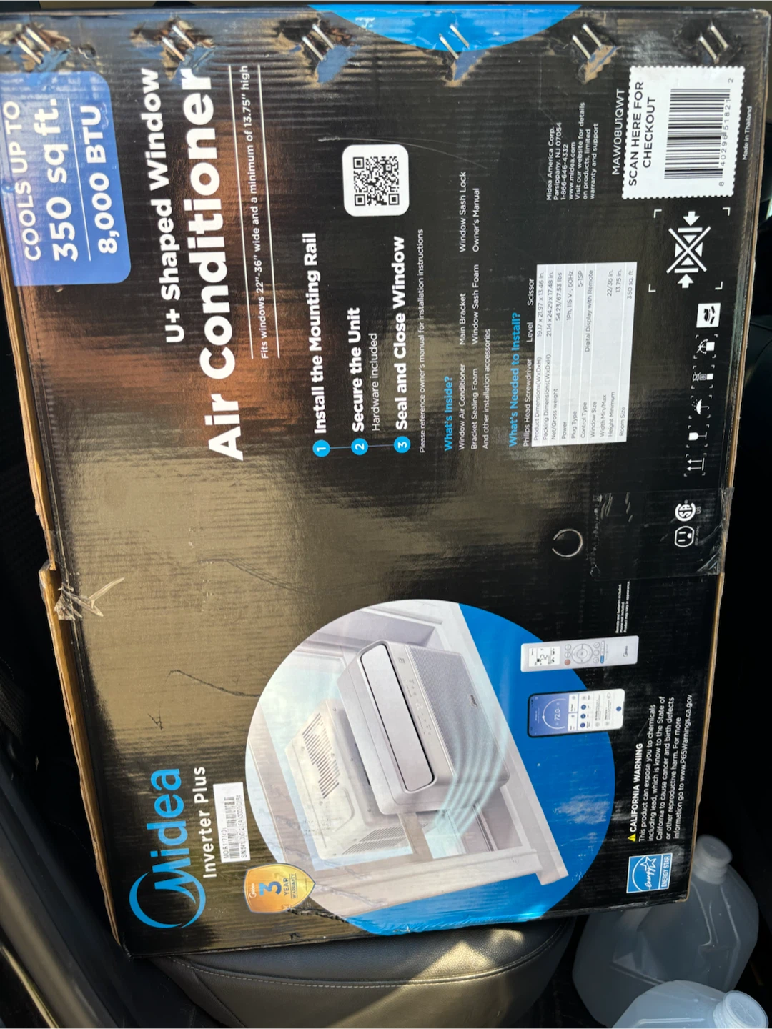 Midea U+ Shaped Window Air Conditioner - 8,000 BTU