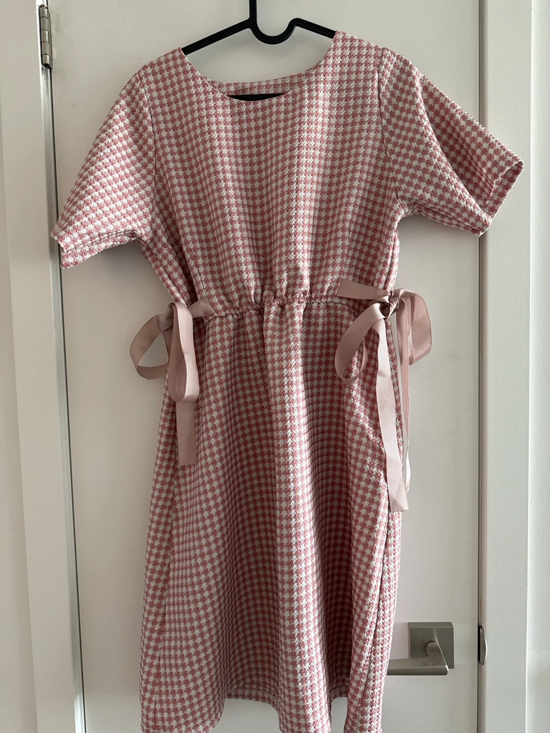 Pink Gingham Summer Dress with Bows on 2 Sides