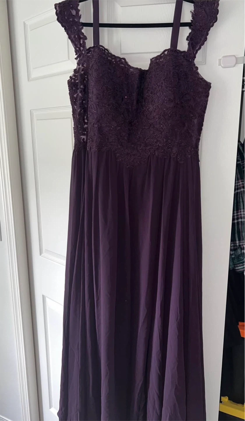 Purple Lace Bodice Evening Gown - photo 2