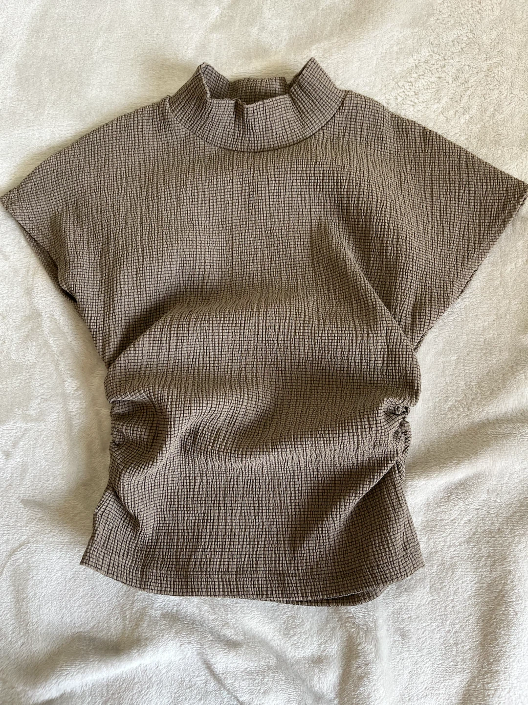 ZARA Women's Mock Neck Textured Top