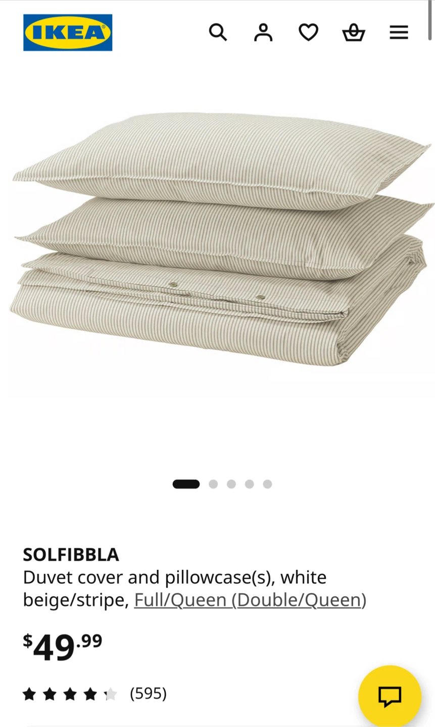 IKEA SOLFIBBLA Double/Queen Bedding Set - photo 2