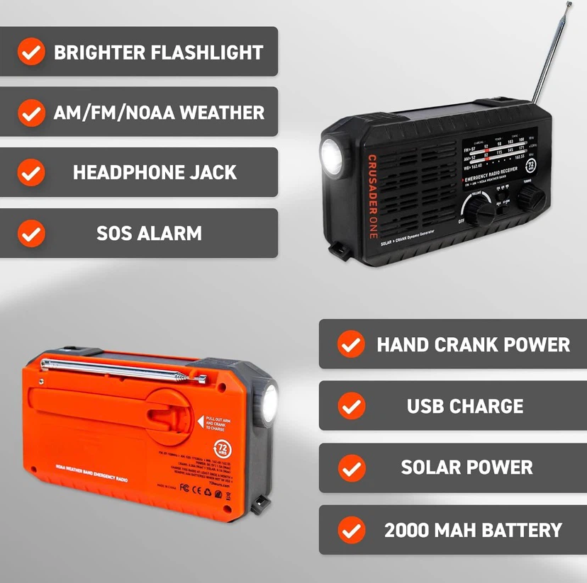 New Solar Power Bank, Radio, Emergency Light Crusader One - photo 4