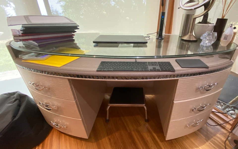 Overture Glass-Top Crystal DESK