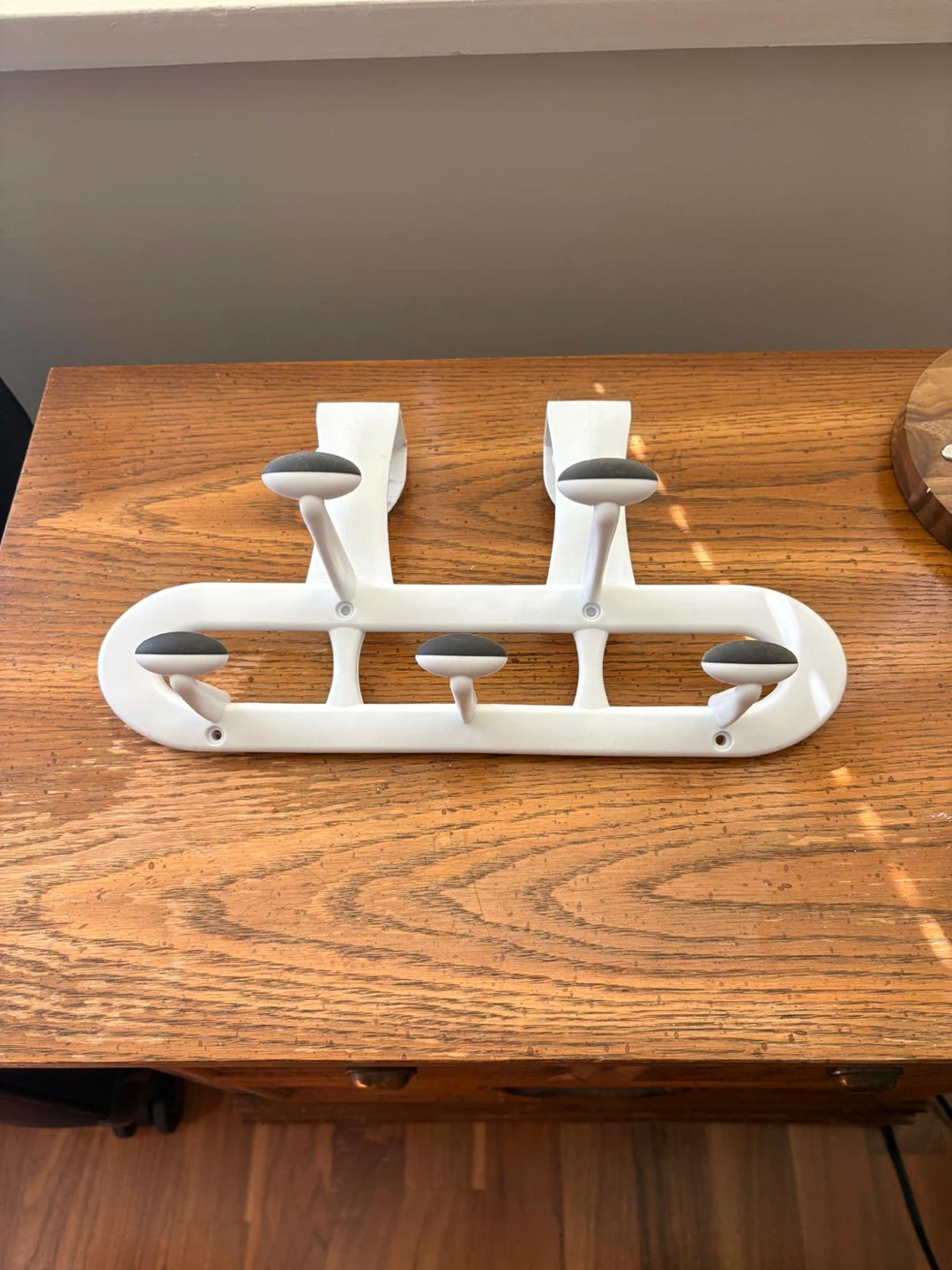 White Over-the-Door Hook Rack