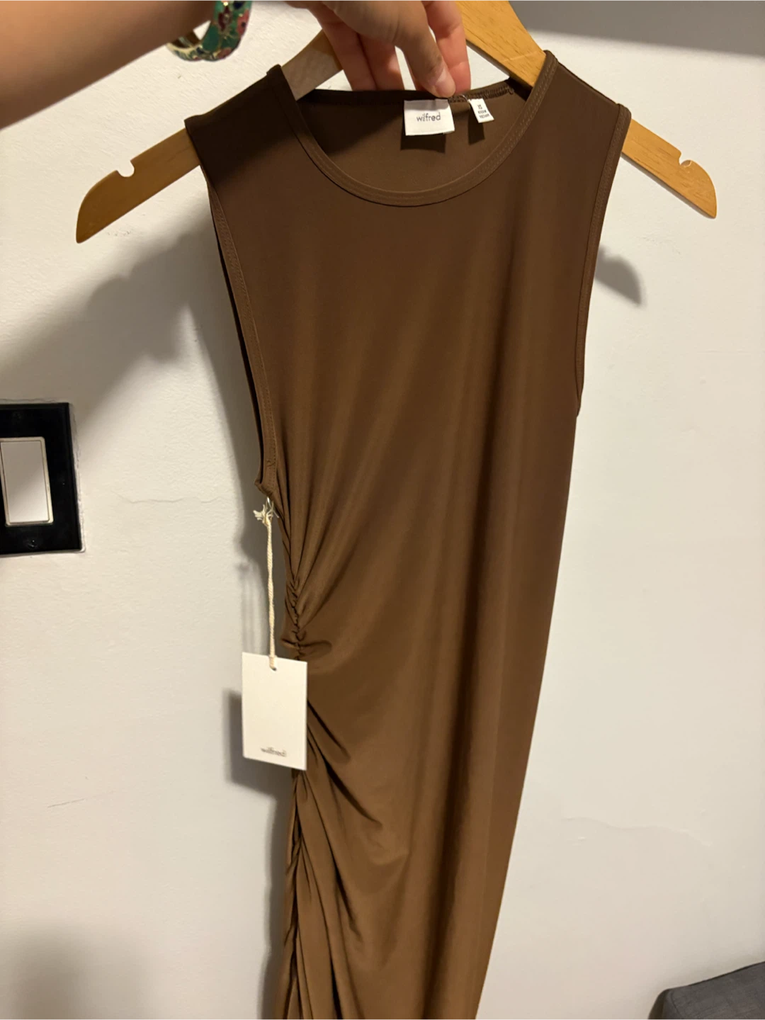 Wilfred Sleeveless Ruched Dress - Brown - photo 2